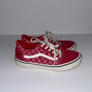 Vans kids 5 Red Checkered Sneakers